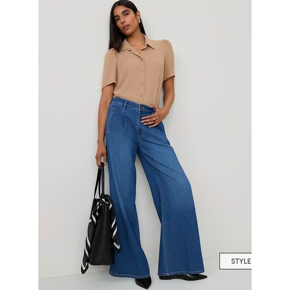 Ann Taylor The Pleated Palazzo Jean women's size 8 new with tags